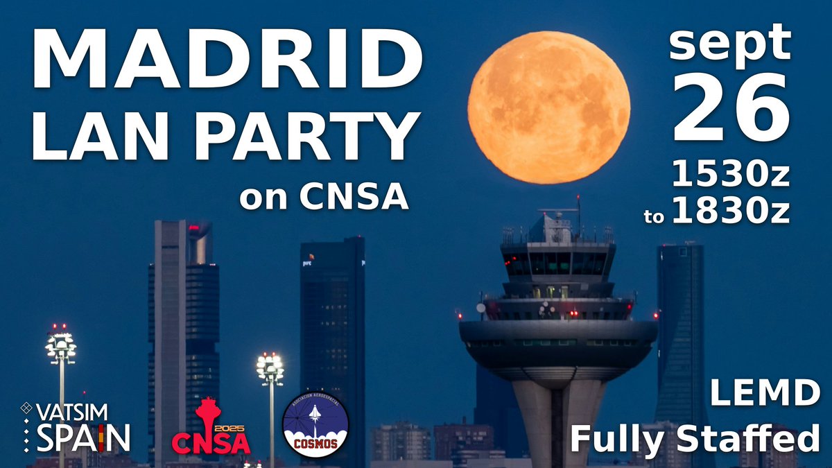 Pilotos este próximo viernes apoyamos este evento de <a href="/vatsimSpain/">VATSIM Spain</a> así que no quedéis con nadie, toca volar desde la capital del Reino. Somos #linces