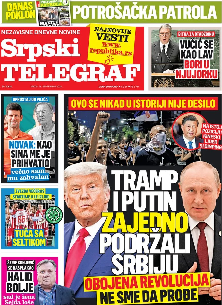 Ein neuer Erfolg des serb. Präs. Vucic: Russland, China und die USA auf Seiten Serbiens, feiern seine Propagandamedien heute/Novi uspeh za srpskog predsednika Vučića: Rusija, Kina i SAD na strani Srbije, danas slave njegove propagandne medije