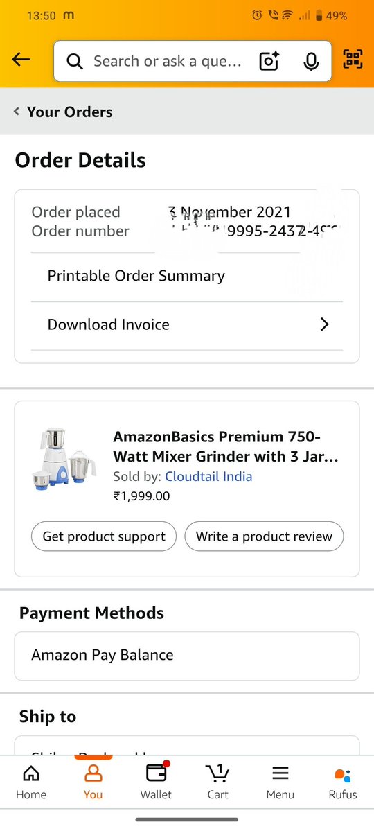 Swapnil48704134's tweet image. ordered @atomberg_tech #zenova mixer grinder on exchange from @amazonIN @amazon
Delivery guy took one look at sticker on my 4yr old exchange #amazonbasics mixer in perfect condition(og receipt below) and said "itna purana nahin lenge"..n rejected it
I cancelled order.