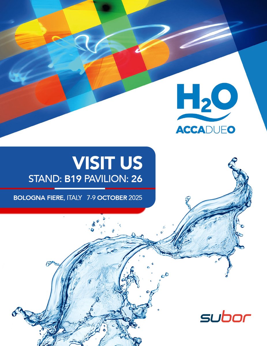 SuborPipe's tweet image. 📢 The countdown has begun for H2O Accadueo, one of Europe’s top water technology fairs!
💧 Meet Subor in Bologna, Italy, on 7–9 October 2025.
Discover our water management, infrastructure solutions, and durable GRP pipe technologies at Hall 26 – Stand B19.
#H2OAccadueo #Subor