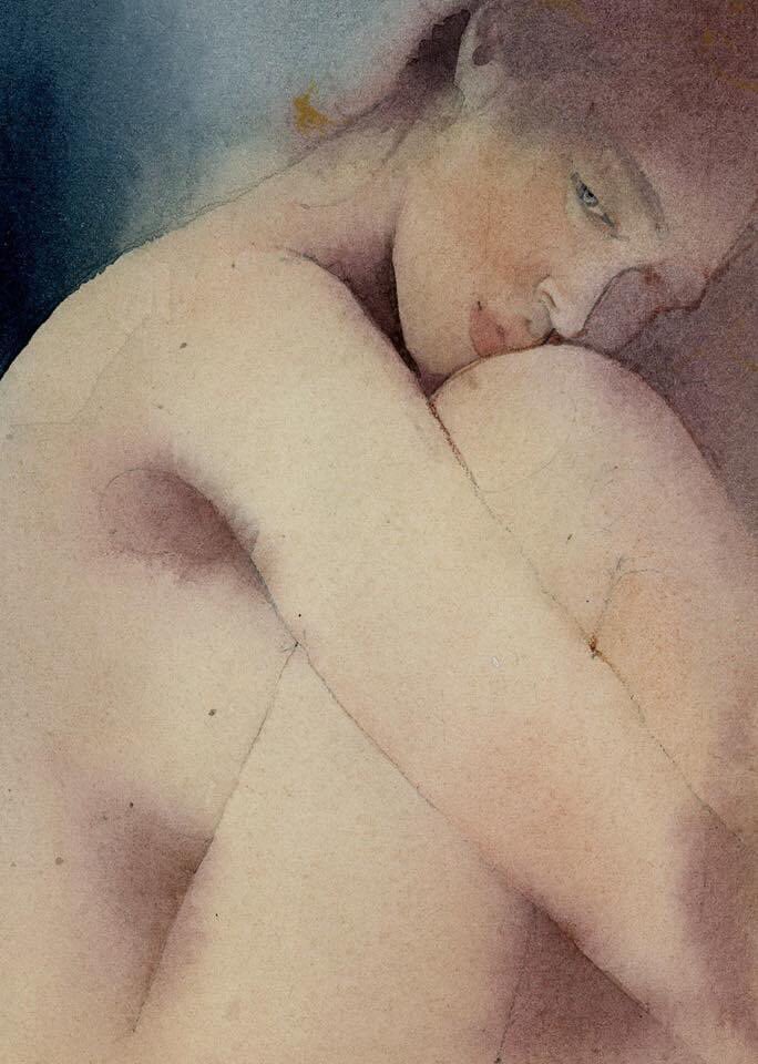 Muha Zekotuha (Israël, Tel Aviv 1992 - Figuratif, Aquarelle, Dessin) "Sans Titre"
#MuhaZekotuha #Israeli #watercolor #drawing #nude #figurativeart #art #ArtOfTheDay #paintingoftheday #artgallery #peinture #painting #ArtistOnTwitter #museum