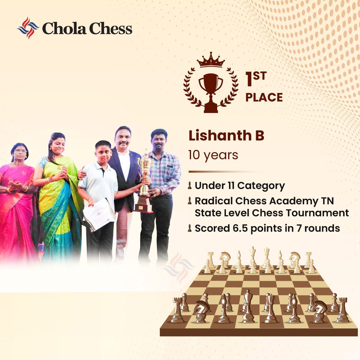 CholaChess's tweet image. In chess, the battle often begins in the center.
Controlling those key squares gives you power, flexibility, and the upper hand. 

A timeless reminder that strategy starts from the heart of the board.

#CholaChess #CSRinitiative #FutureGrandmaster #MakeEveryMoveCount #ChessWisdom…