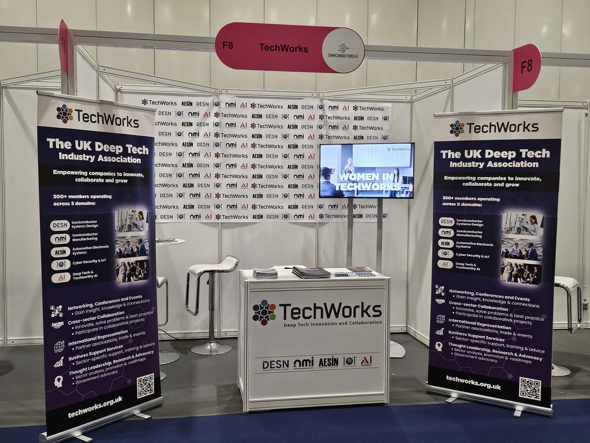 TechworksHub's tweet image. The TechWorks team arrived yesterday to set up at Excel London — and we’re all set for a busy and exciting day ahead at #Microelectronics UK!
Stay tuned for plenty of insightful content coming your way.
If you’re attending, don’t forget to stop by and see us at 𝗕𝗼𝗼𝘁𝗵 𝗙𝟴