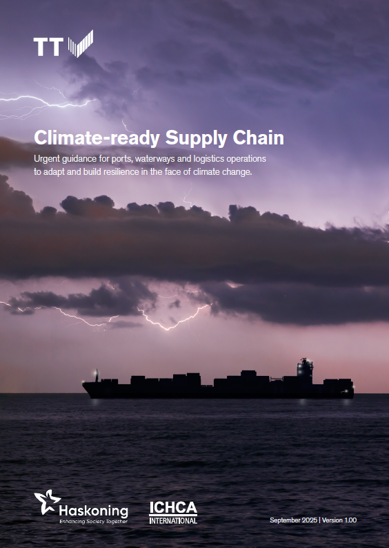 ICHCA2's tweet image. New report from @TT_Club and @haskoning  warns urgent action needed to safeguard ports, waterways and global supply chains from climate threats
For the full release follow the link: tinyurl.com/Climate-Ready-… 
#climate #supplychain