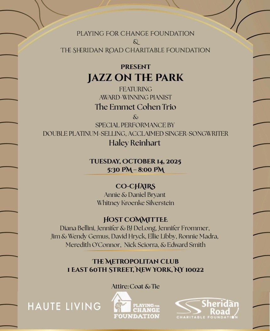 Have a coat &amp; tie? And $500 to go towards youth-oriented charities? Consider yourself invited to The Metropolitan Club in NYC on Oct 14. 

Haley Reinhart will be performing with The Emmet Cohen Trio.

hauteliving.com/2025/09/jazz-o…