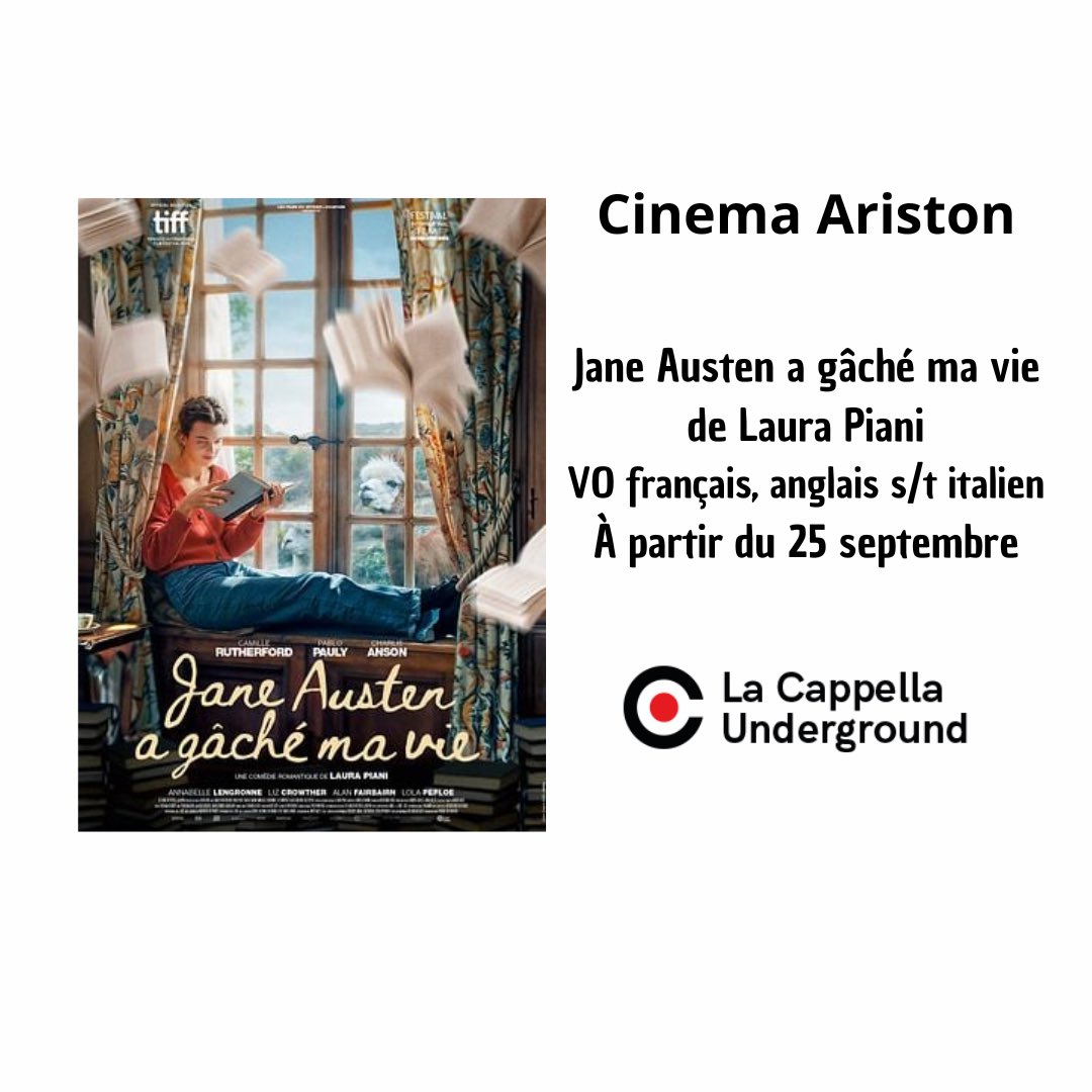 “Jane Austen a gâché ma vie”, di Laura Piani. Dal 25 settembre, 16:45=> lacappellaunderground.org/film/jane-aust…