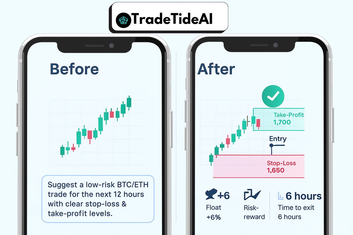Agentic_Alph's tweet photo. On a faithful day, I funded a small account with $50 to see how @TradeTideAI_ handles real trades.
No complicated setup, just connect, verify, and open the chat.
In under 5 minutes I was ready to send my first trading prompt. Do you want to hear more of this, let dive in. 𝗔🧵 https://t.co/h6FMwtY8QA
