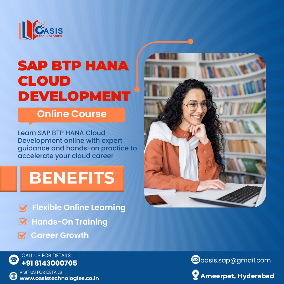 OasisTechhyd's tweet image. Boost your career with SAP BTP HANA Cloud Development Online Course! Gain flexible learning, hands-on training, and career growth with Oasis Technologies.
📞 +91 8143000705
#SAP #HANA #CloudDevelopment #SAPBTP #OnlineCourse #CareerGrowth #HandsOnTraining #OasisTechnologies