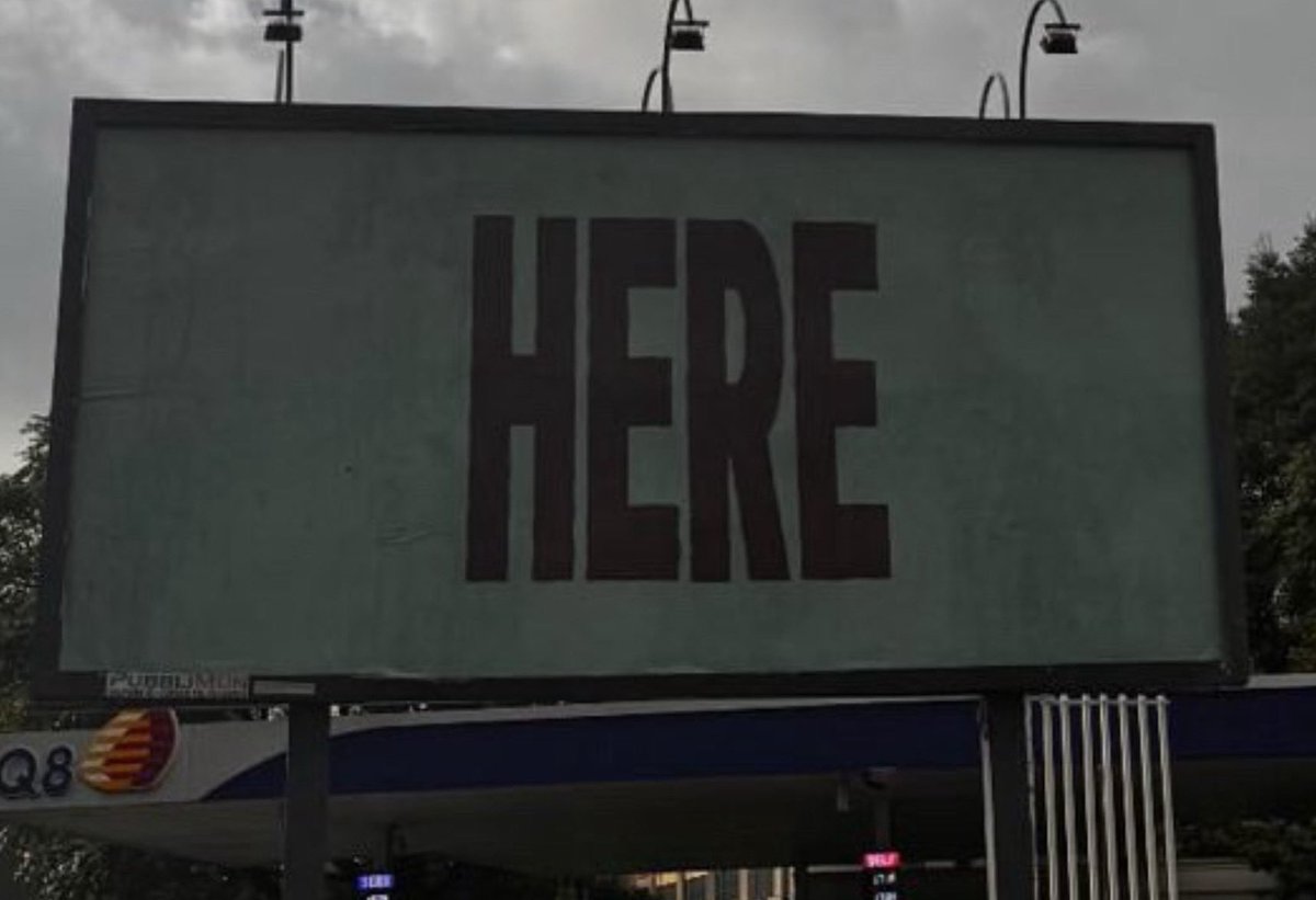 imagine waiting for the rapture and you see a big ass billboard with an ominous HERE not knowing it's louis tomlinson attempting to be jigsaw