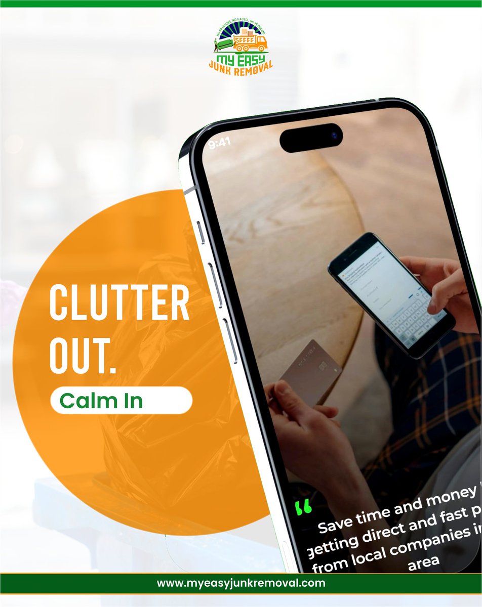 eazyjunkremoval's tweet image. Clear your home, clear your head. Decluttering never felt so calming. 

#ClutterOutCalmIn #DeclutterAndRelax #OrganizeYourHome #StressFreeLiving #SmartCleanup #EasySolutions #HomeImprovementTips #CleanSpaceClearMind #DeclutterGoals #CalmLiving #MyEasyJunkRemoval