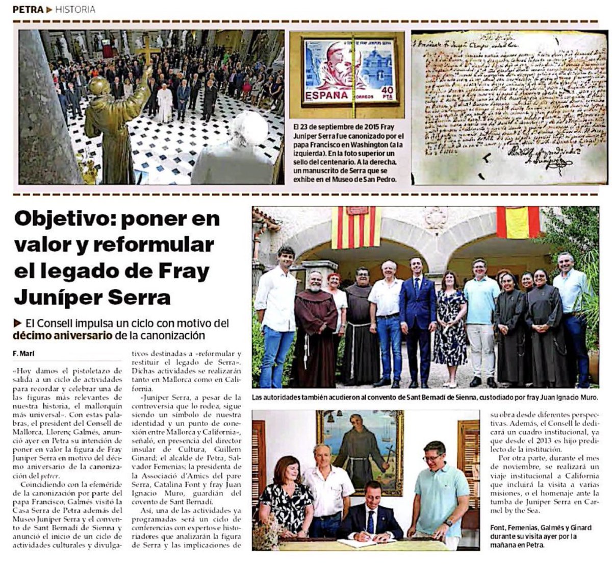 Avui als diaris! 🗞️

👉🏼 <a href="/VirginiiiaTr/">Virginia Torrecilla</a> comparteix la seva superació personal a un cicle de salut mental del <a href="/ConselldeMca/">Consell de Mallorca</a> 

👉🏼 El Consell impulsa un cicle per valorar i reformular el llegat de Fra Juníper Serra

📲 <a href="/UHmallorca/">Ultima Hora Mallorca</a>