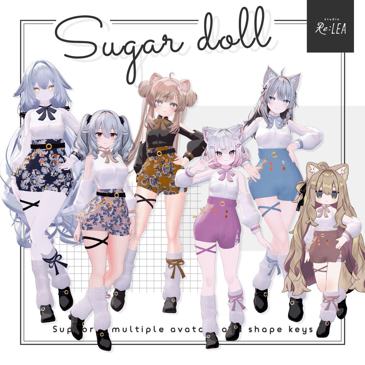 .˚⊹⁺📣発売記念プレゼント企画！🎉‧⁺ ⊹˚.

VRChat向け衣装 『Sugar doll』
9/26(金)発売予定

🎁参加方法
<a href="/studio_relea/">studio Re:LEA</a>をフォロー&amp;RP

📅〆9月26日 16:59
3名+BOOTHのスキ100ごとに当選者を1名追加

商品ページはツリーへ↓
