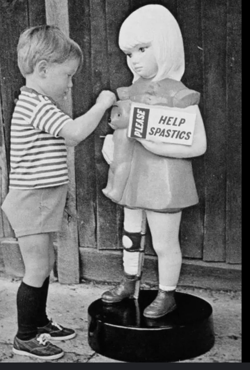 <a href="/Artemisfornow/">Bernie</a> Remember when the charity Scope was called The Spastic Society. Who remembers the money boxes with the child with a caliper ?