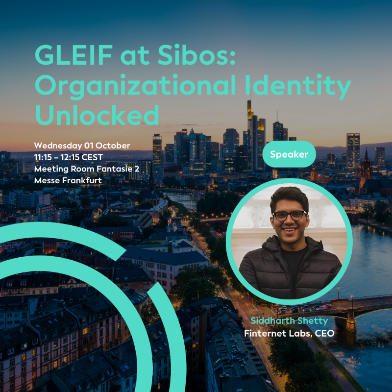 GLEIF's tweet photo. ICYMI: GLEIF’s side event at @Sibos 2025 brings together global voices on trust & digital identity.
Hear from GLEIF, with @FinStbBoard, @finternet_org, Finternet Labs, @FNALab, @Siemens, and @Chainlink.
📅 1 Oct | Seats limited 👇