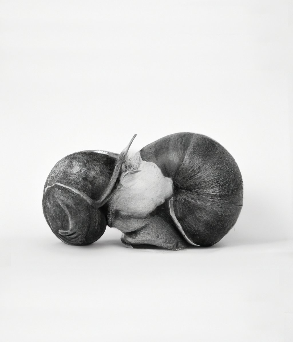 DALL·E 2 reimagines Hermaphrodit as snail-bodies: slow, fluid, erotic forms that resist binaries. Intimacy unfolds without haste; identities blur in coiled encounters, where tenderness, strangeness, and desire are written across matter and time.