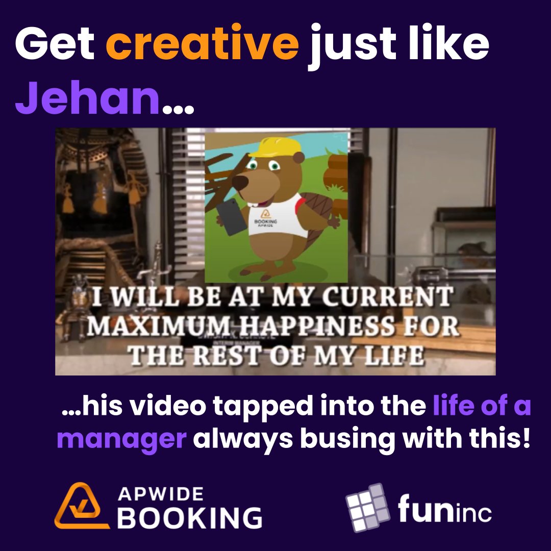 TheFunManAndy's tweet image. If you&apos;re going to record your #BookingBeaver showcase video today, here is some advice on impressing THE JUDGES - thanks to the great videos already submitted by some very cool people!

How are YOU going to impress the @ApwideApps  panel!??