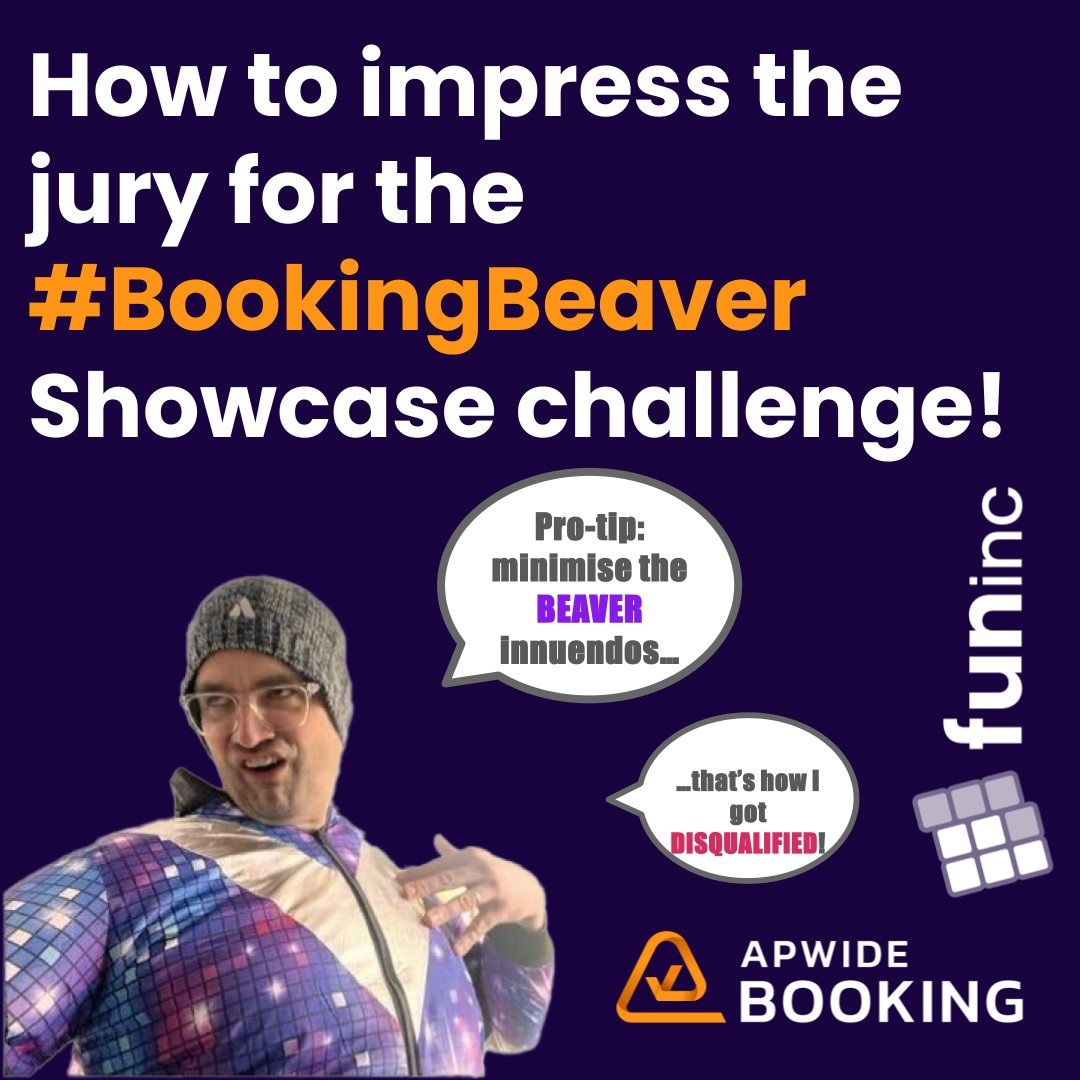 TheFunManAndy's tweet image. If you&apos;re going to record your #BookingBeaver showcase video today, here is some advice on impressing THE JUDGES - thanks to the great videos already submitted by some very cool people!

How are YOU going to impress the @ApwideApps  panel!??