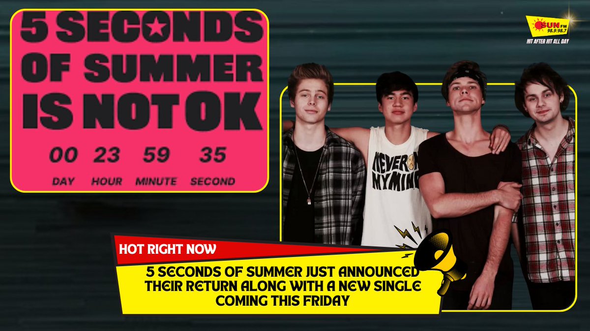 sunfmlk's tweet image. 5 seconds of summer back? 2025 just got better #SunFm #5SecondsofSummer #return