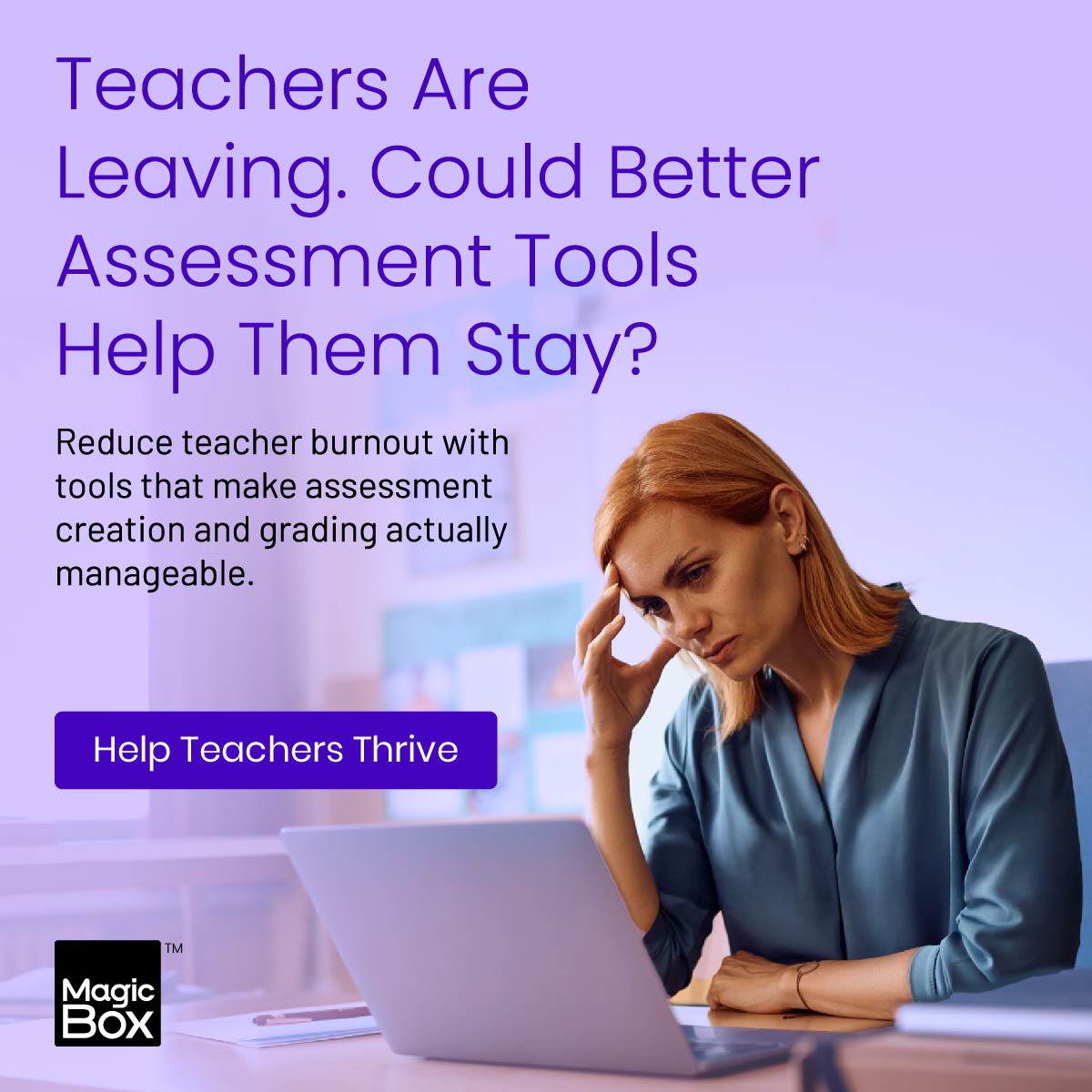 getmagicbox's tweet image. Teacher turnover is rising, and workload is a key reason.
What if smarter assessment solutions could lighten the load and keep great teachers in classrooms?
Discover how you can empower them to succeed. getmagicbox.com/digital-assess…
#K12Publishing #EdTechSolutions #TeacherSupport