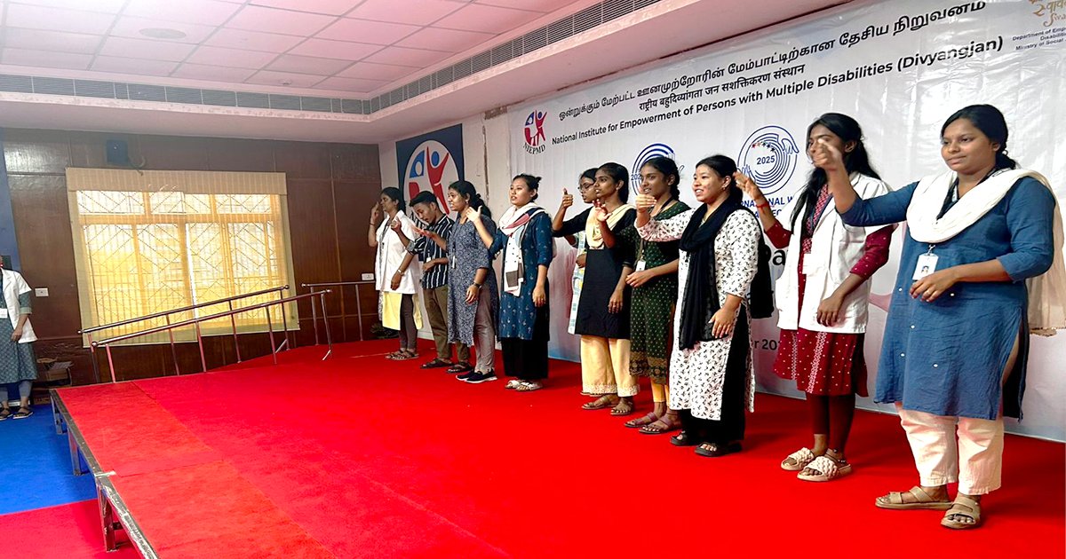 NIEPMD's tweet image. NIEPMD (D) celebrated 'International Day of Sign Languages' on 23 September 2025, to raise awareness on importance and learning of 'Sign Language' under the theme 'No Human Rights Without Sign Language Rights'.

#InternationalDayofSignLanguages

@socialpwds