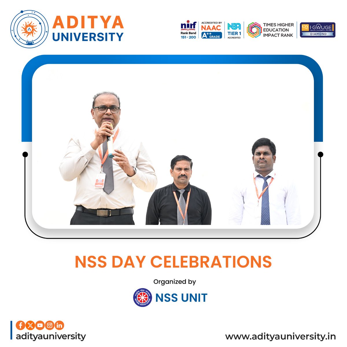 adityauniv's tweet image. 🌟 NSS Day Celebrations at Aditya University 🌟

“Not Me, But You” – the motto of the National Service Scheme truly inspires our students to serve the community with dedication and compassion.

#AdityaUniversity #NSSDay #NotMeButYou #CommunityService #StudentVolunteers
