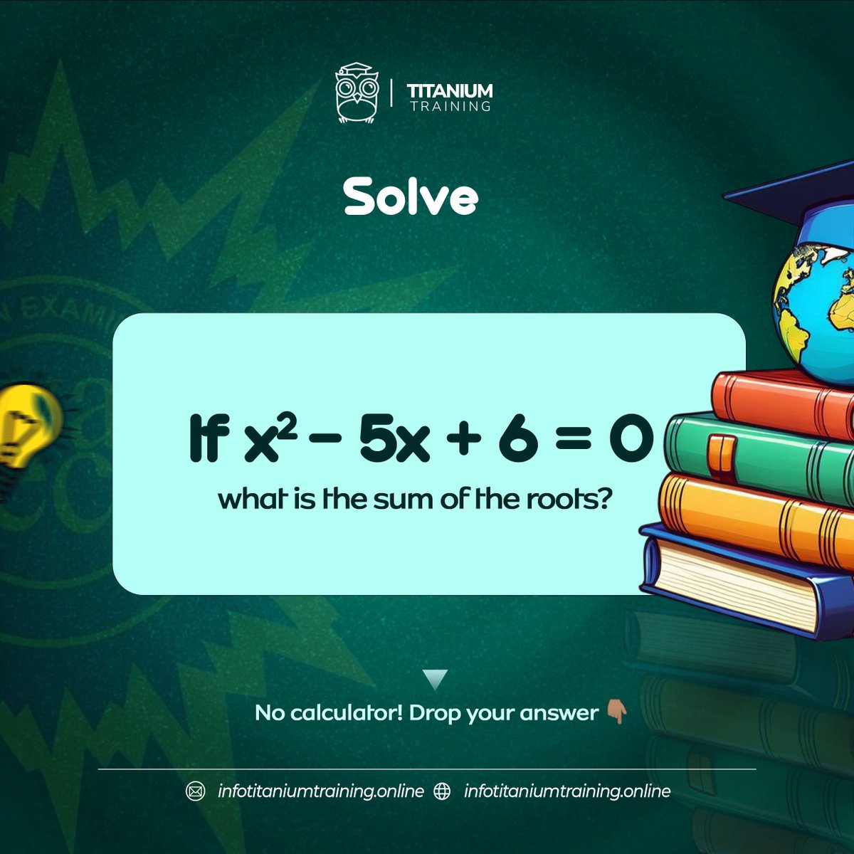 Titanium_instit's tweet image. Hello JAMBites and WAECites! How you check am?

Oya sharpen your brain small, because exam hall no dey smile.

No guesswork. Let’s go!

#TitaniumTraining #JAMBPrep #WAECReady