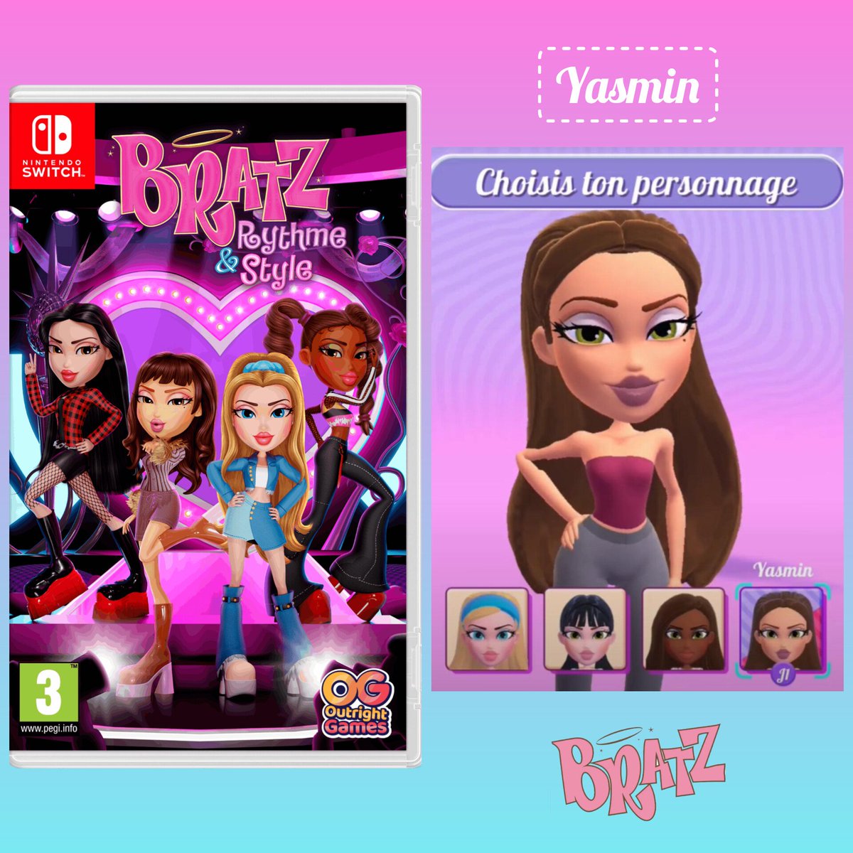 Bratz vibes ON 💖

Je suis la voix de Yasmin dans le tout dernier Bratz : Rythme &amp; Style 🎮👠

Sur ce… direction Londres les girls, on a des punks à convaincre que le glitter, c’est very punk ✨🧷🎶