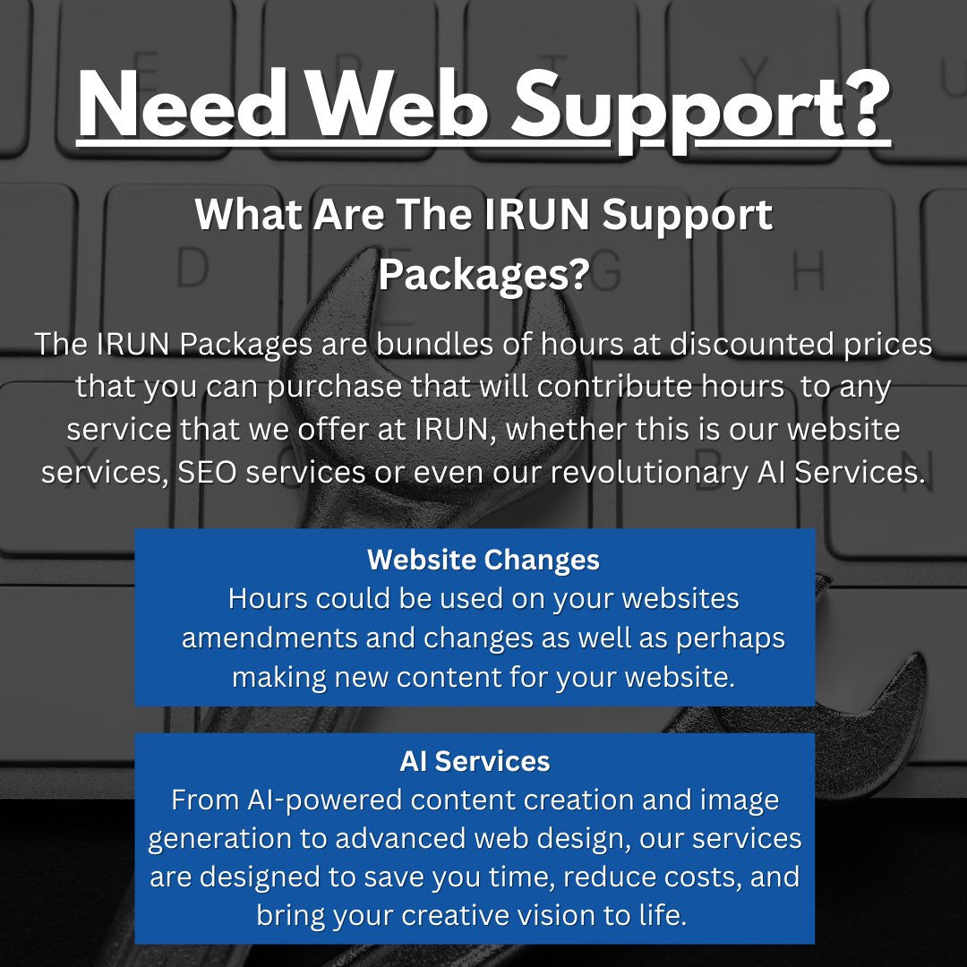 IRUNLtd's tweet image. Looking for web support? 👀
Contact IRUN ltd today to discuss our web support packages;
Tel: 01865 920 003
Email: info@irunltd.co.uk
#webdesign #websupport #websites #localbusinesses