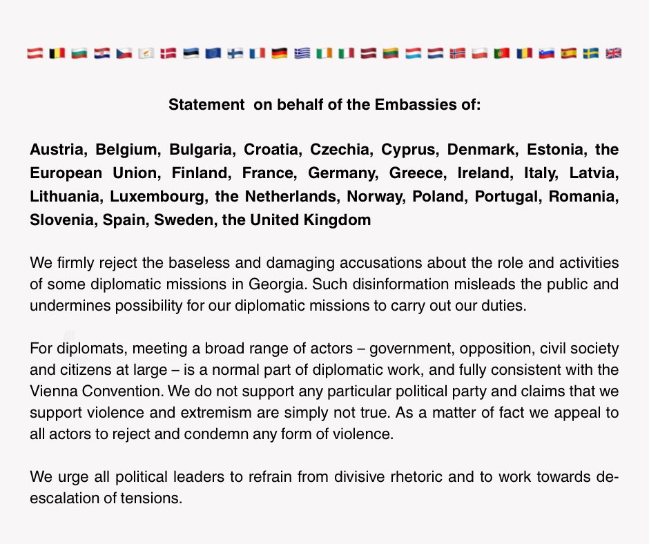 📢 Statement co-signed by 27 missions 

🇦🇹🇧🇪🇧🇬🇭🇷🇨🇿🇨🇾🇩🇰🇪🇪🇪🇺🇫🇮🇫🇷🇩🇪🇬🇷🇮🇪🇮🇹🇱🇻🇱🇹🇱🇺🇳🇱🇳🇴🇵🇱🇵🇹🇷🇴🇸🇮🇪🇸🇸🇪🇬🇧