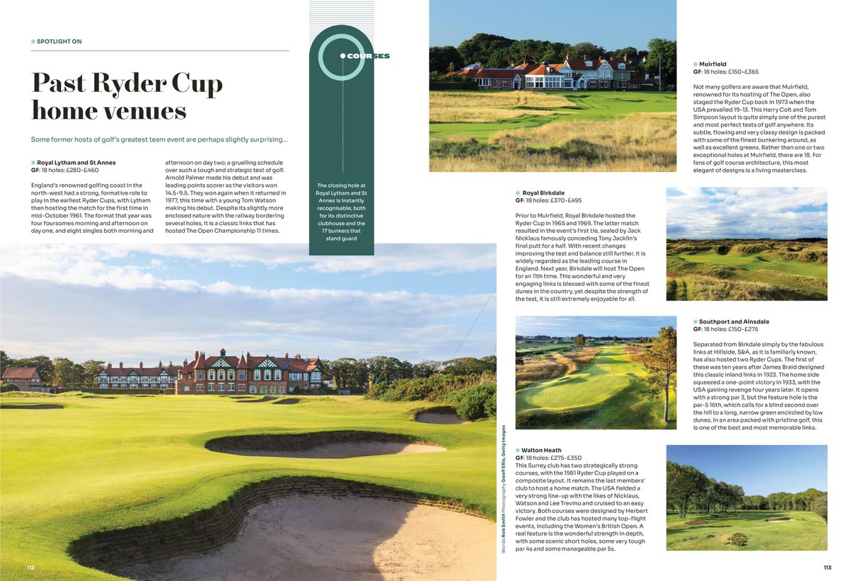 With the start just two days away, I have posted a @golfmonthly website piece on five fabulous courses that you may not know once hosted the Ryder Cup - it is here... golfmonthly.com/courses/uk-and…