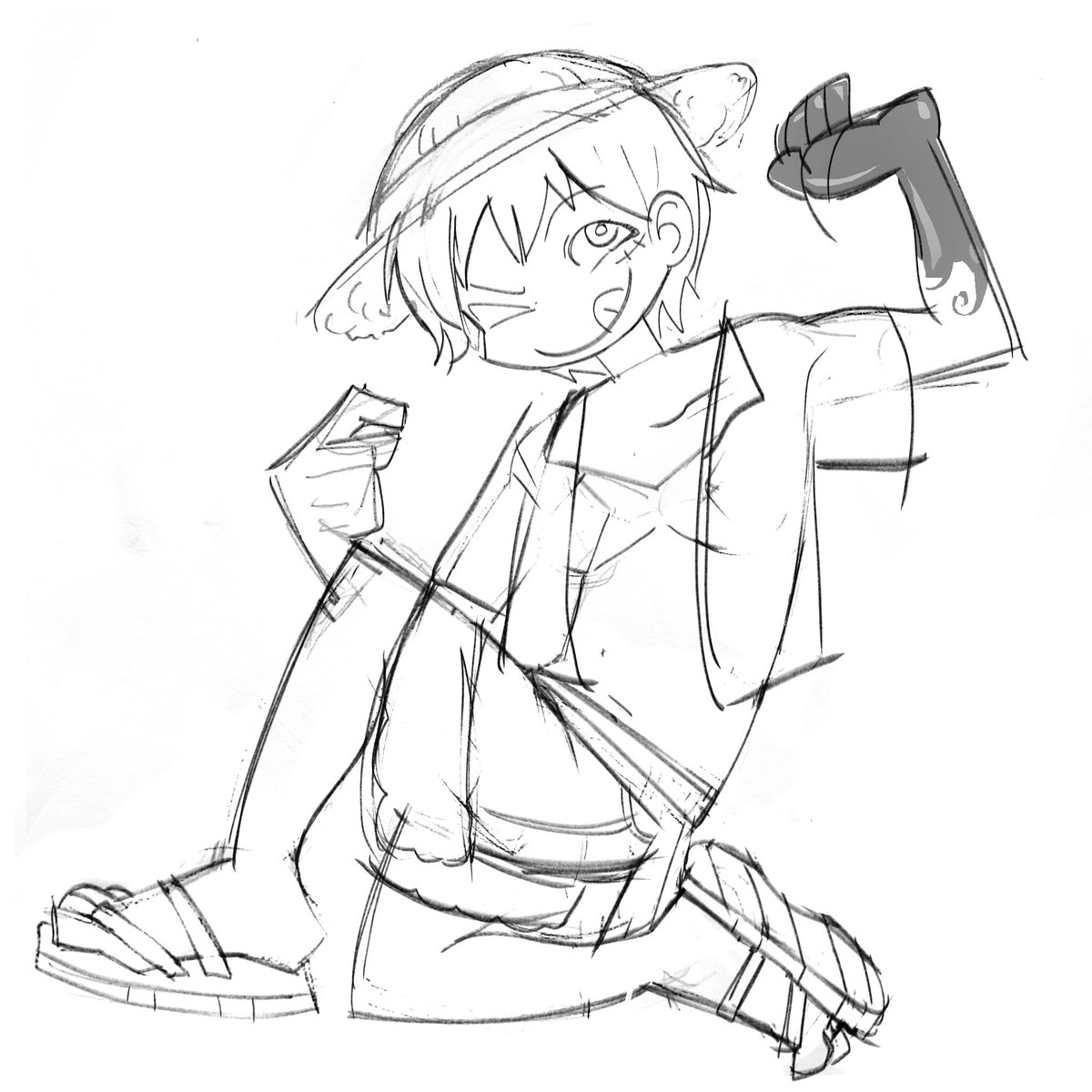 okay left is me trying something different. right is what i usually draw for genderbent luffy. 
#luffy