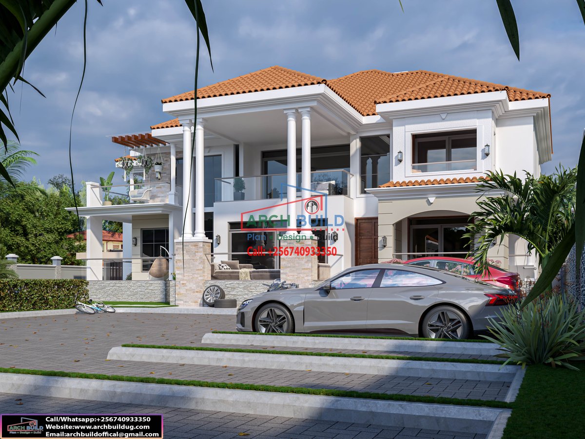 5–Bedroom modern home designed to fit on a plot of 100*100 ft  
GROUND FLOOR  
• Sitting room  
• Outdoor lounge  
• Indoor dining  
• Outdoor dining  
• Open kitchen  
• Breakfast dining  
• Pantry  
• Laundry  
• Kitchen veranda  
• Visitors’ bedroom self-contained