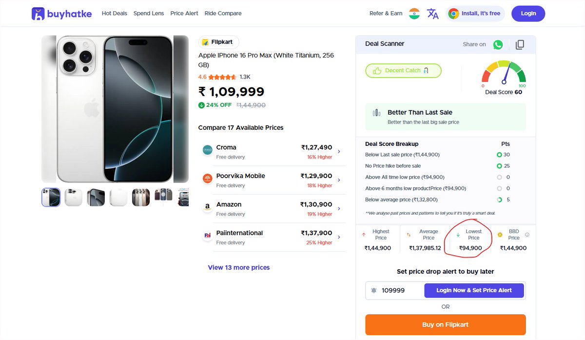 Starboy2079's tweet image. If you’re planning to shop online this sale season, I think the website/app Buyhatke can be really helpful to save you some money
It shows you the price history of products, so you can check whether the deal is truly the lowest price at that moment or not
Since sale prices…
