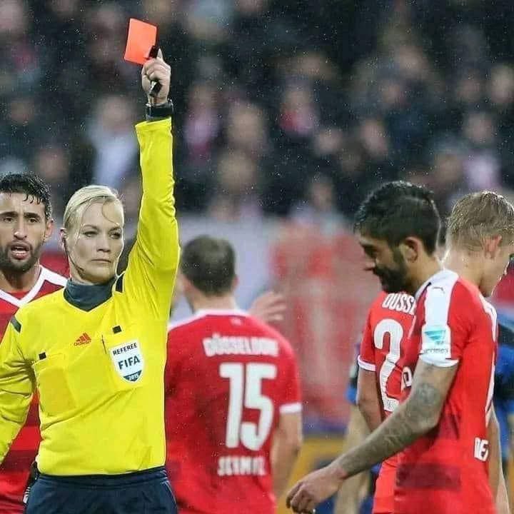 In 2015, a German female referee sent off Turkish player, Karim Demirbay. The player then told her, "You should stick to the kitchen".

The referee included this in her report and FIFA suspended him for 5 matches. As part of his suspension, he also had to officiate one women’s
