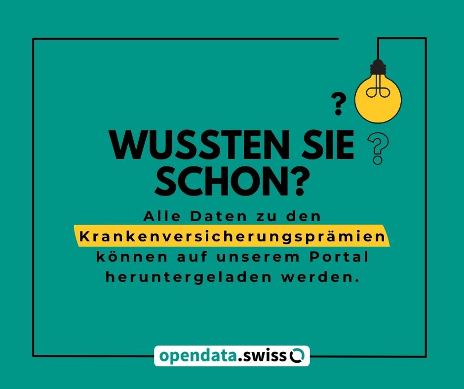 ✨ Wussten Sie schon?
Alle Daten zu den #Krankenkassenprämien sind auf unserem Portal frei zugänglich.
👉 Nutzen Sie die Daten für Ihre Analysen, Vergleiche oder Forschungsprojekte
🔗opendata.swiss/de/dataset/hea…

#Transparenz #Gesundheit #Krankenkassen #OpenData