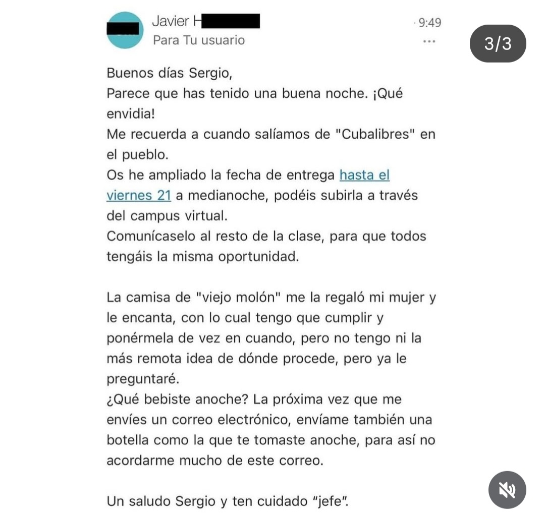 Ojalá los profesores así existiesen en mi uni