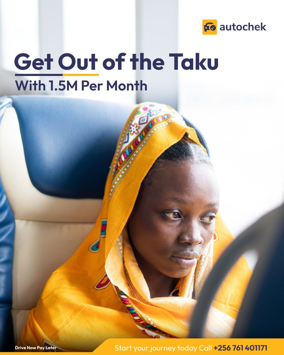Do you know that with just 1.5m per month, you can beat the taku hustle?

Get your personal car today. Visit autochek.africa/ug and start driving.

#DriveNowPayLater