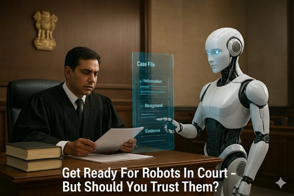 socialastro_x's tweet image. India’s courts are facing a tech revolution! Robot judges are stepping in to tackle massive backlogs. Can AI really speed up justice? Click the link to explore the future of India’s legal system. ⚖️

#RobotJudges #AIinIndia #CourtBacklog #LegalTech