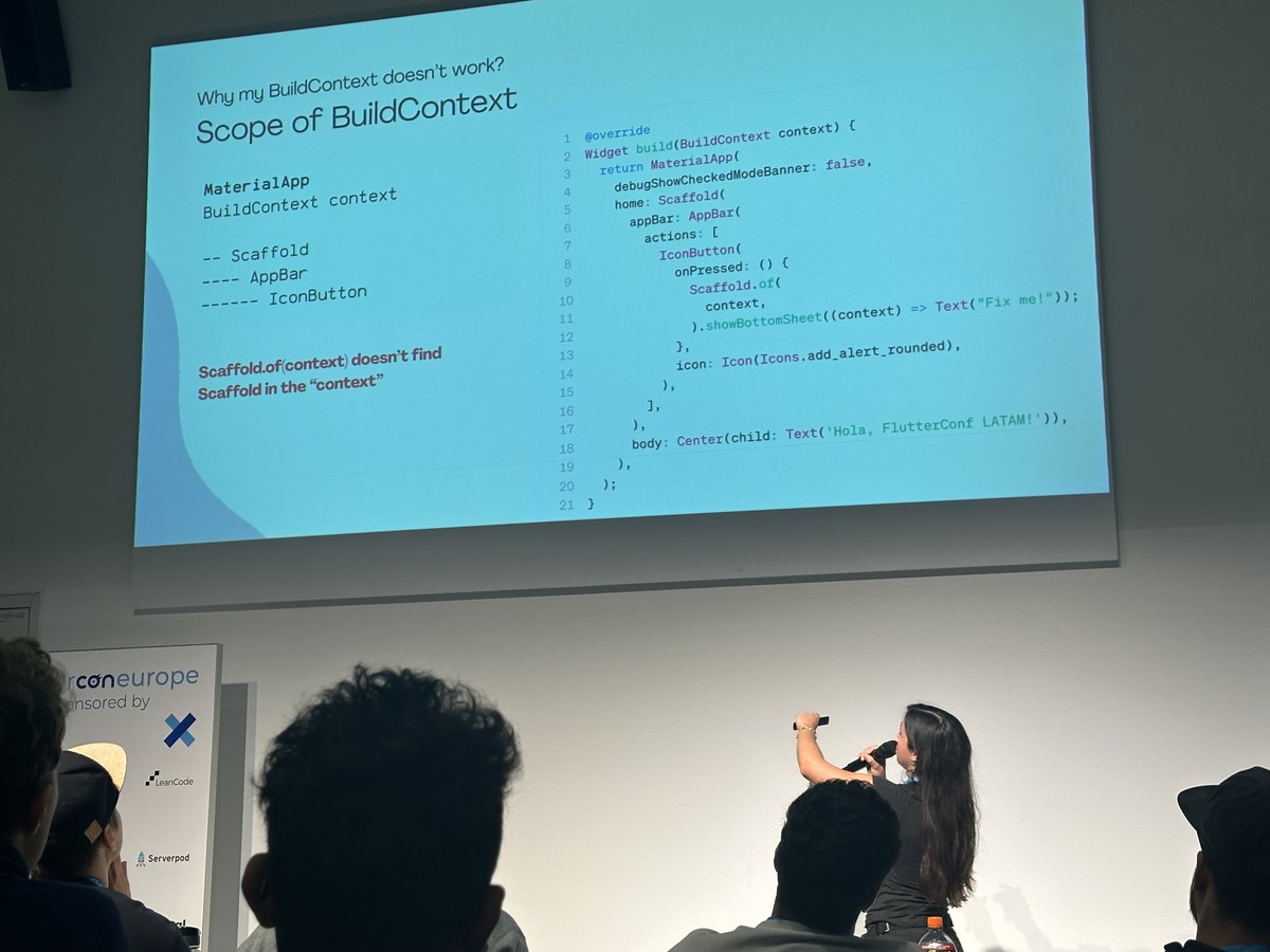 matthias_code's tweet image. Thanks for the lovely #FlutterCon-talk on BuildContexts @3ettilina!