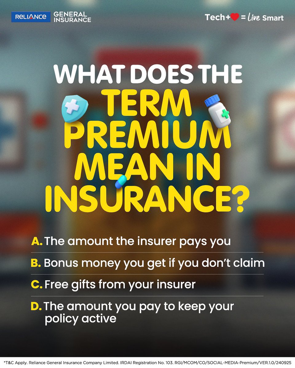 IndusIndGenIn's tweet photo. Premium suna toh sabne hai, jaanta kaun-kaun hai? ЁЯдн
Visit us at: https://t.co/UxWVZiXT73
#RelianceGeneralInsurance #Tech+тЭдя╕П #InsurancePremium #SmartPremium #Insurance #Premium https://t.co/XcH1dIje5S