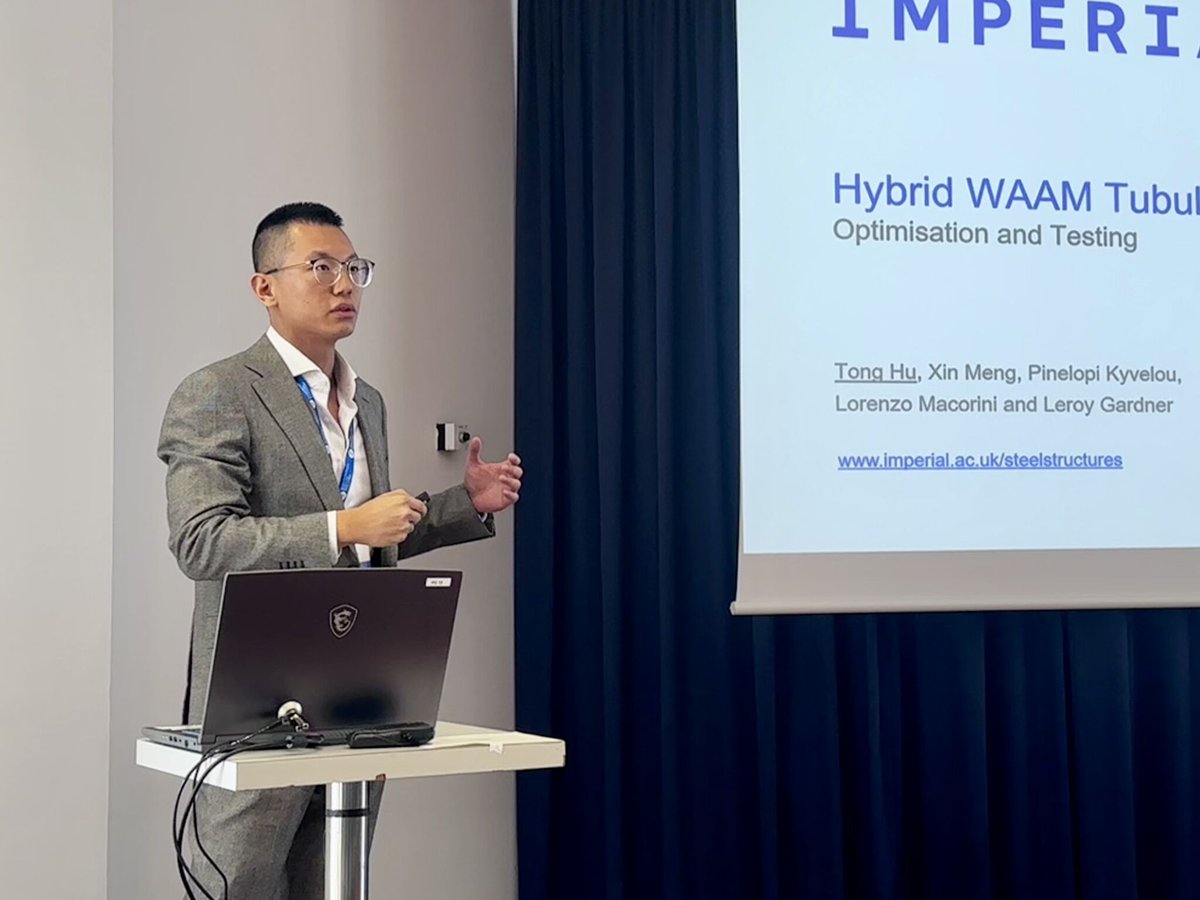 PIONEER_Eu's tweet image. Another great moment for the team! 🥂 At #SDSS2025 Barcelona, the @ICSteelStruct team presented breakthrough research on hybrid WAAM, Wire Arc #AdditiveManufacturing, steel connections.

By combining 3D-printed WAAM nodes with conventional members, the results were remarkable:…