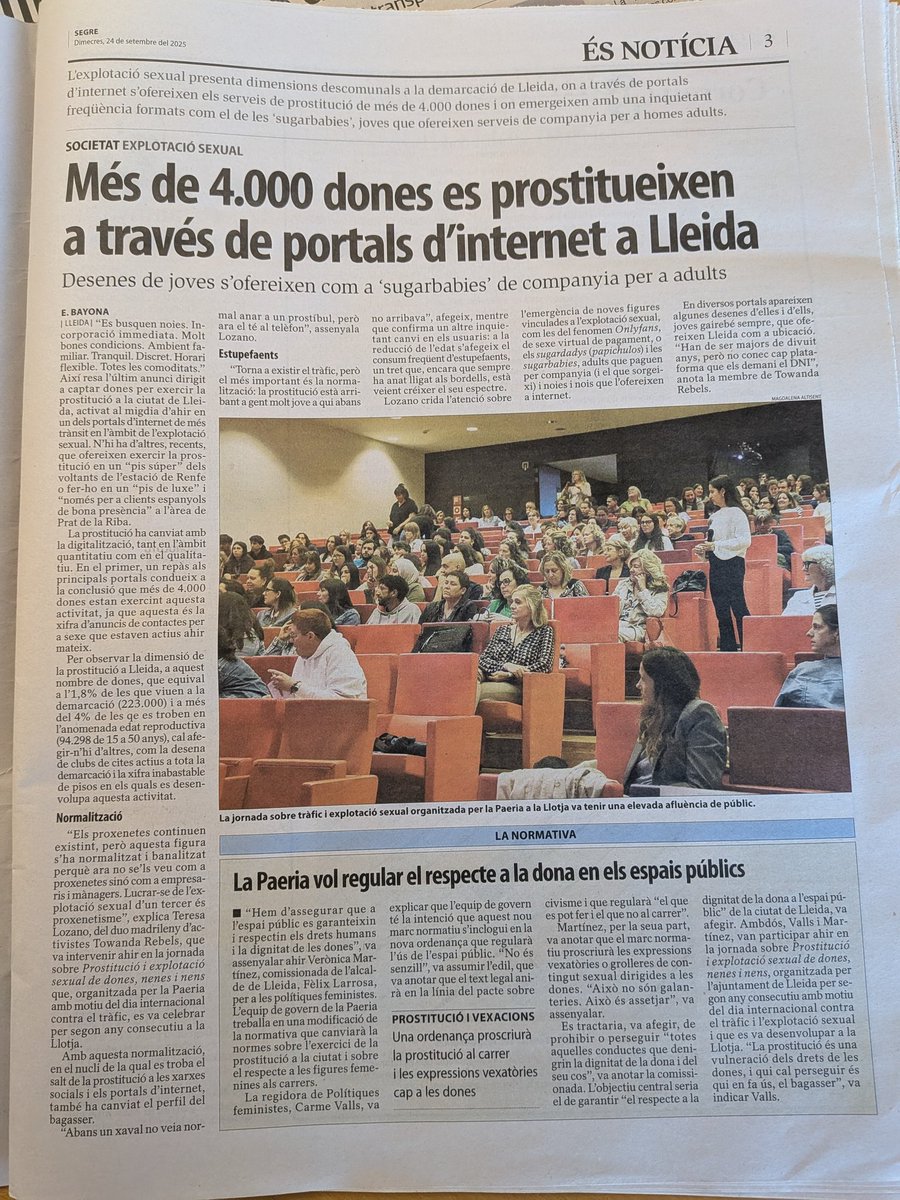 La magnitud de la dada em sembla esgarrifosa. Normalitzar i banalitzar l'explotació sexual. Si accedim als usuaris i al seu perfil,  definitivament ens posarem les mans al cap. <a href="/CCOOLleida/">CCOO Lleida</a>