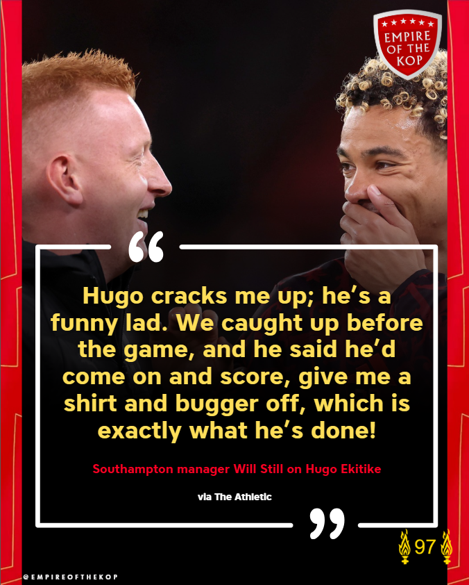 empireofthekop's tweet photo. The pair had previously worked together at Reims, with the Liverpool striker consigning his former coach to defeat in the Carabao Cup last night 😆 https://t.co/nNcdhnSlUo