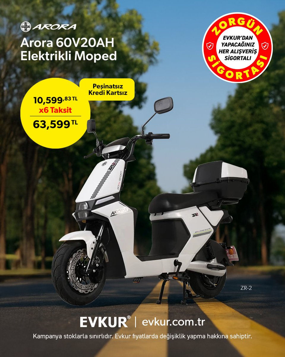 ⚡ Şehir içi ulaşımda özgürlük ve ekonomi!
Arora ZR2 60V20AH Elektrikli Moped, 24 Aya Varan Taksitlerle Evkur'da.
Detaylar için tıklayın.👇
evkur.com.tr/arora-zr2-60v2…
#Evkur #AroraZR2 #ElektrikliMoped #ÇevreDostuUlaşım