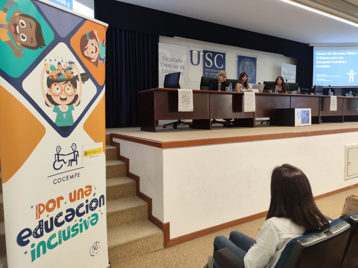 COCEMFEnacional's tweet photo. Un honor para COCEMFE participar ayer en el Congreso Internacional de Atención a la Diversidad e Inclusión. El papel de la Universidad y las Asociaciones en la construcción de Comunidades Inclusivas de la Universidad de Santiago de Compostela con la ponencia “Educar sin Barreras: Retos y Enfoques para una Educación Inclusiva y Accesible". @MSocialGob @Fundacion_ONCE 
#EducaCOCEMFE #SomosCOCEMFE #Educacióninclusiva #universidad #congreso