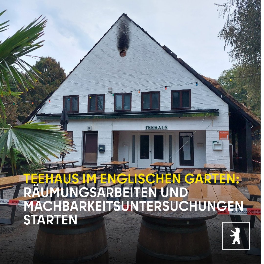 🌿 Neustart fürs Teehaus im Englischen Garten: Der Bezirk Mitte und Grün Berlin schaffen die Grundlage für einen möglichen Wiederaufbau nach dem Brand 2024. Nun beginnen die Räumungsarbeiten und Machbarkeitsuntersuchungen. Alle Infos gibts hier➡️  sohub.io/xpar