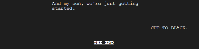 Two of the most gratifying words to a writer... "The End."

#Screenwriting
#TheTendernessOfWolves