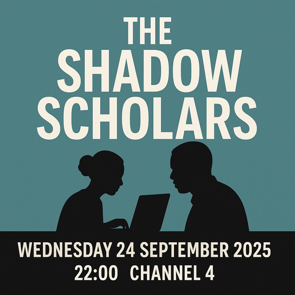 DrLancaster's tweet image. The Shadow Scholars documentary film on the Kenyan writers working for the #contractcheating industry airs for the first time on UK TV tonight (Wednesday 24 September 2025) at 22:00 on Channel 4.

I had a small role in the documentary, and some of my thoughts follow.