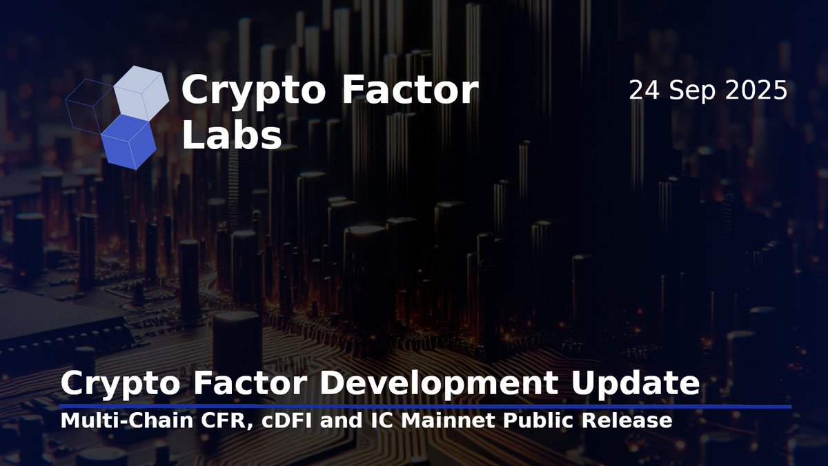 cfr_labs's tweet image. CFR, cDFI, and IC Mainnet Development Update

It has been a while since our last development update, and we are excited to share that we have made significant progress in the past few weeks. Here are the highlights:

Multi-Chain CFR
During our closed beta testing phase, we…