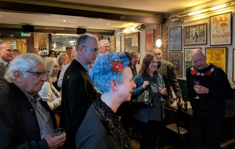 _FrancesOwen's tweet photo. At the @aspectsofcrime launch it was great to see Lisa Shakespeare again, and to meet Merle Nygate, Simon Dinsdale, Charlie Higson and Guy and Lou.
Sorry if I've missed you out - it was a whirlwind evening https://t.co/ofJ5IXvk7H